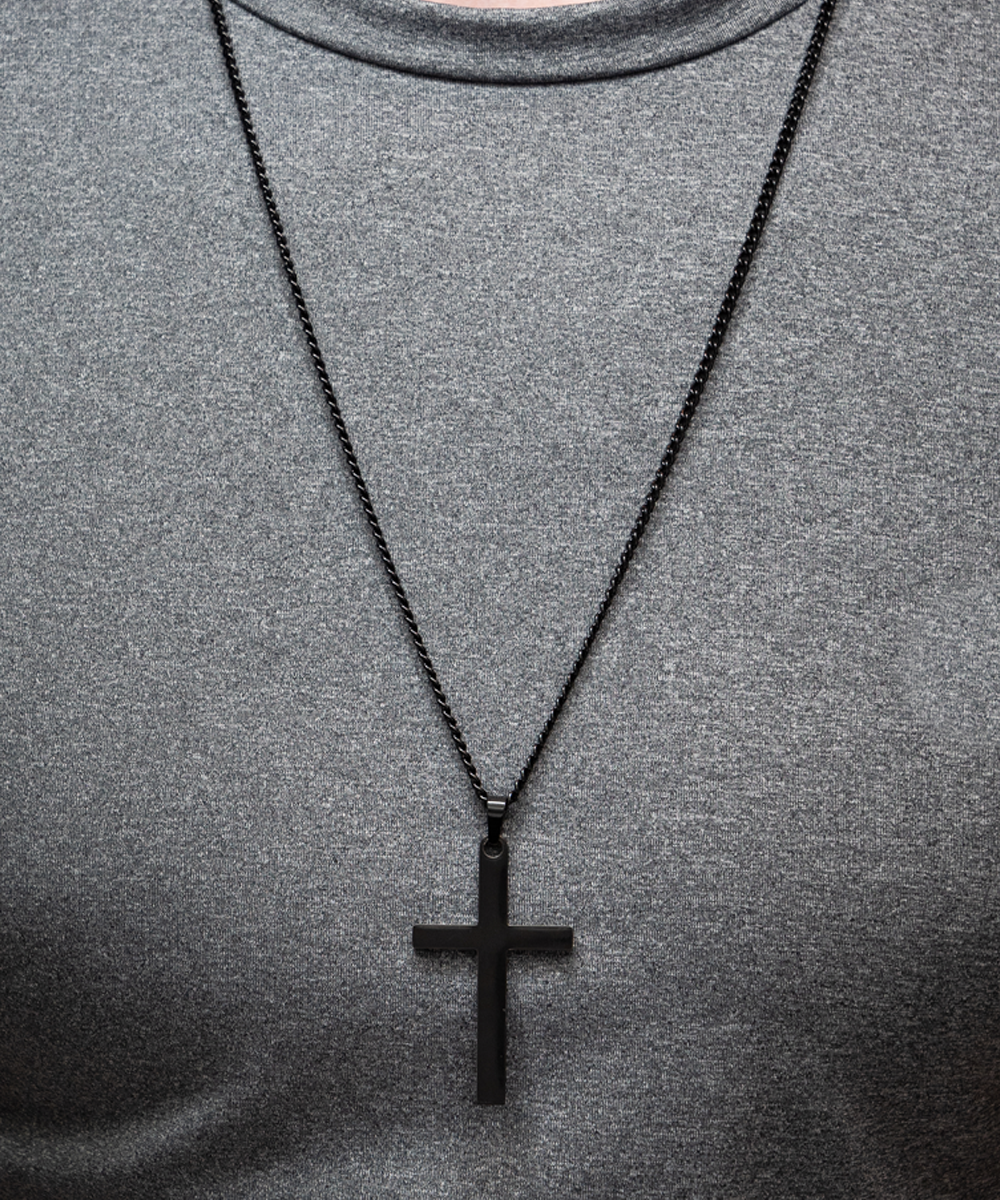 To My Dad, So Much of Me (Father's Day) - Black Cross Necklace Gift Set