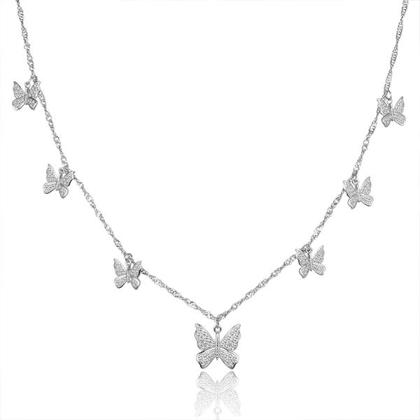 3 Sets of Brilliant Butterfly Choker Necklace