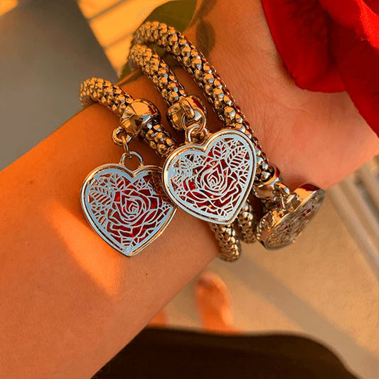Silver Rose Charm Bracelets